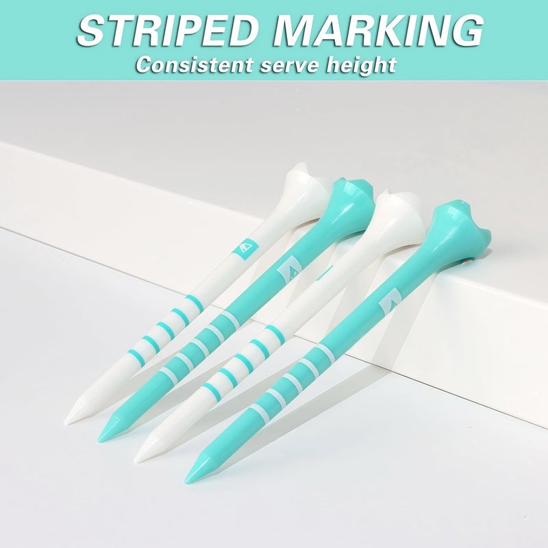 EWILLING Store Stable & Durable Plastic Golf Tees 60Pcs Size 2-3/4 Inch or 3-1/4 Inch Packaged in Plastic Jar with Lid Available Pink White Blue Color - Image 1
